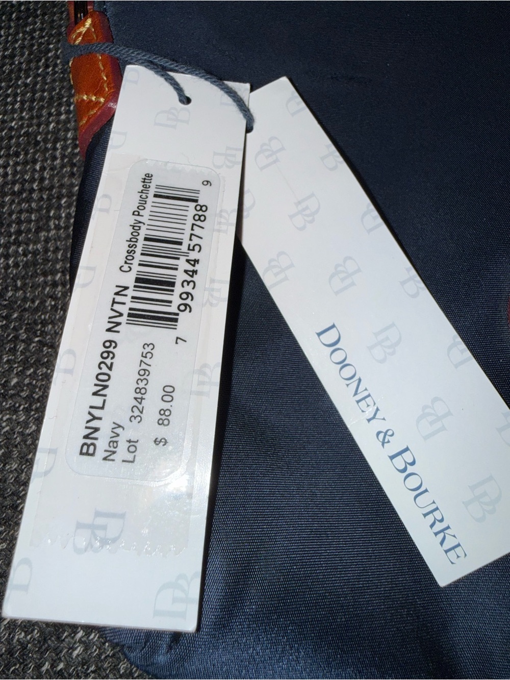 Dooney & Bourke Navy NWT Nylon Crossbody with Brown Leather Trim - Picture 9 of 9